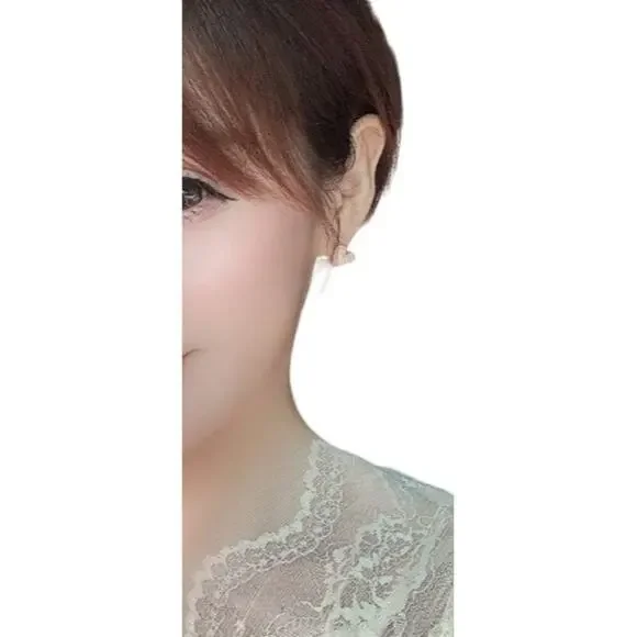 NEW Delicate Dainty Pink Sweet Heart Shaped Precious Gold Stud Earrings A0113 - Picture 5 of 14